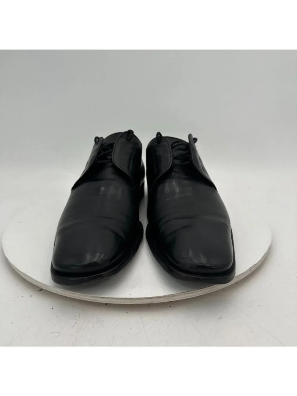 Gucci Men Size UK 8D US 8.5 Black Leather Plain Toe Derby Dress Shoes